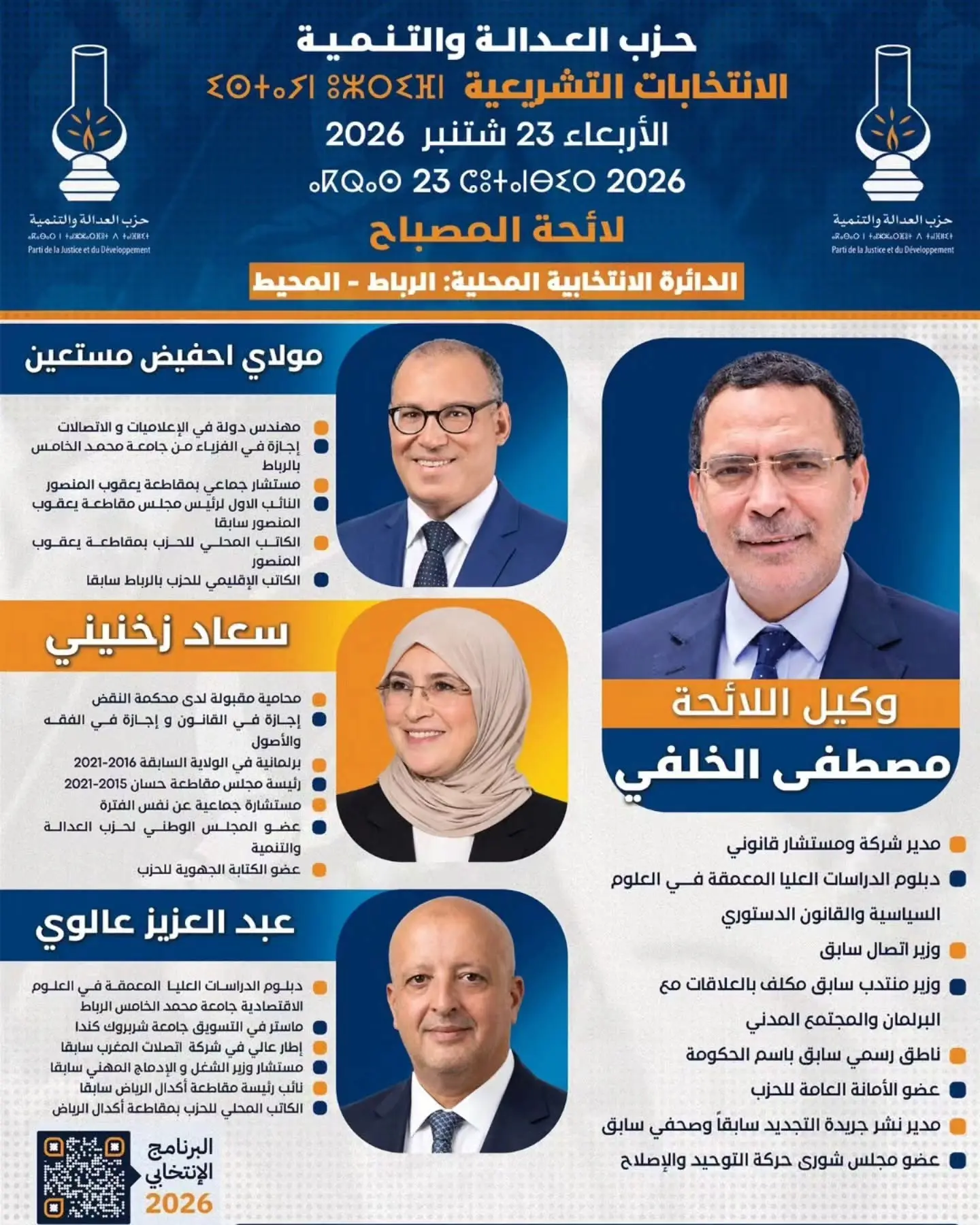لائحة مرشحي حزب العدالة والتنمية بالرباط المحيط